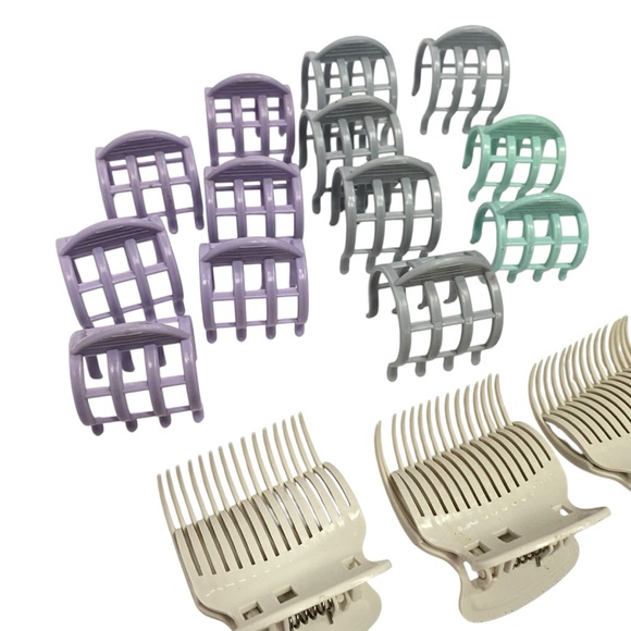 Lot of 17 Replacement Clips for Hot Roller Curler Sets Green Lavender + Claws - Picture 2 of 3
